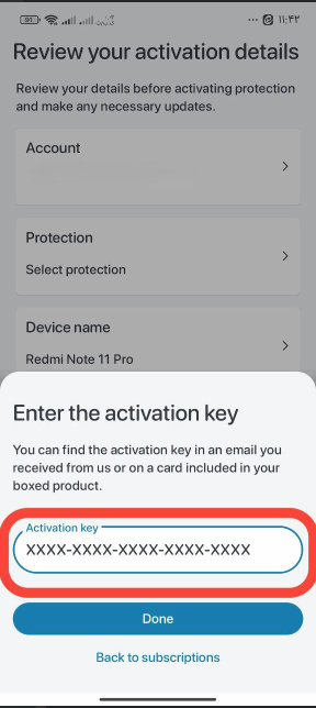 در صفحه بعد کد لایسنس را وارد کنید.