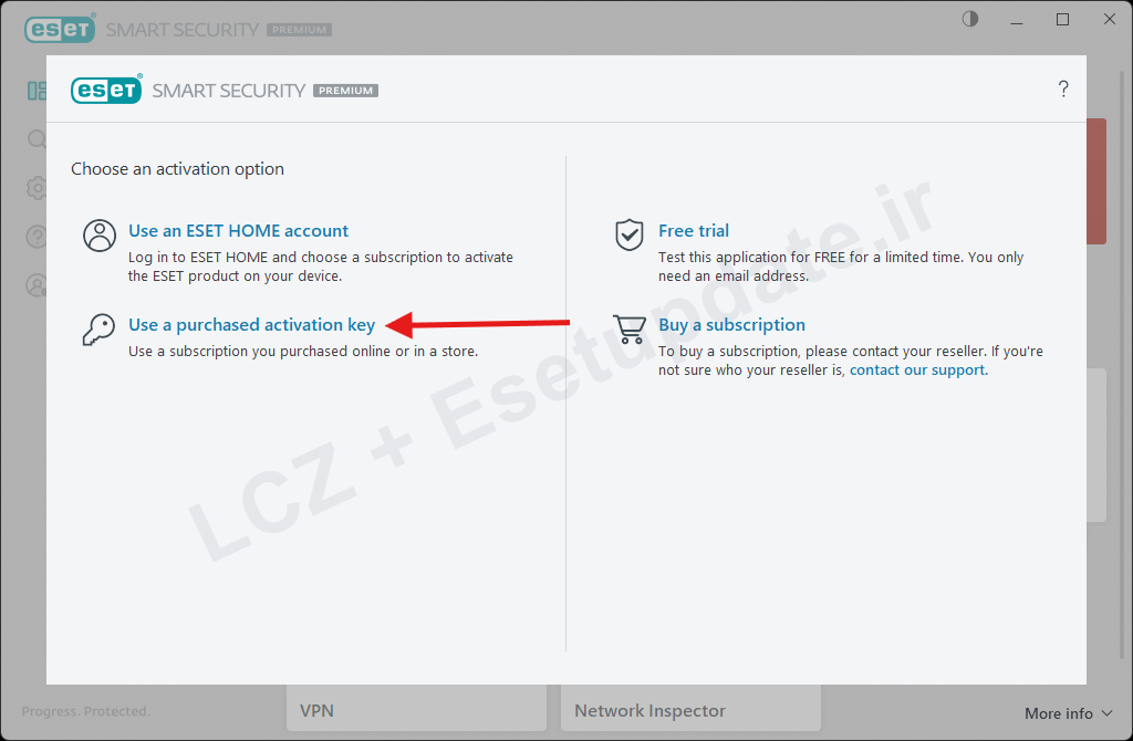 مرحله 11 انتخاب Use a purchased activation key