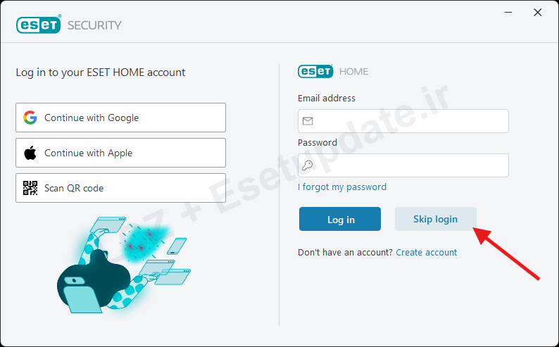 مرحله 2 رد کردن لاگین ESET