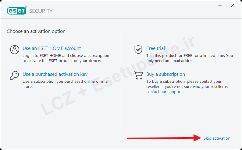 مرحله 3 اسکیپ اکتیویشن ESET
