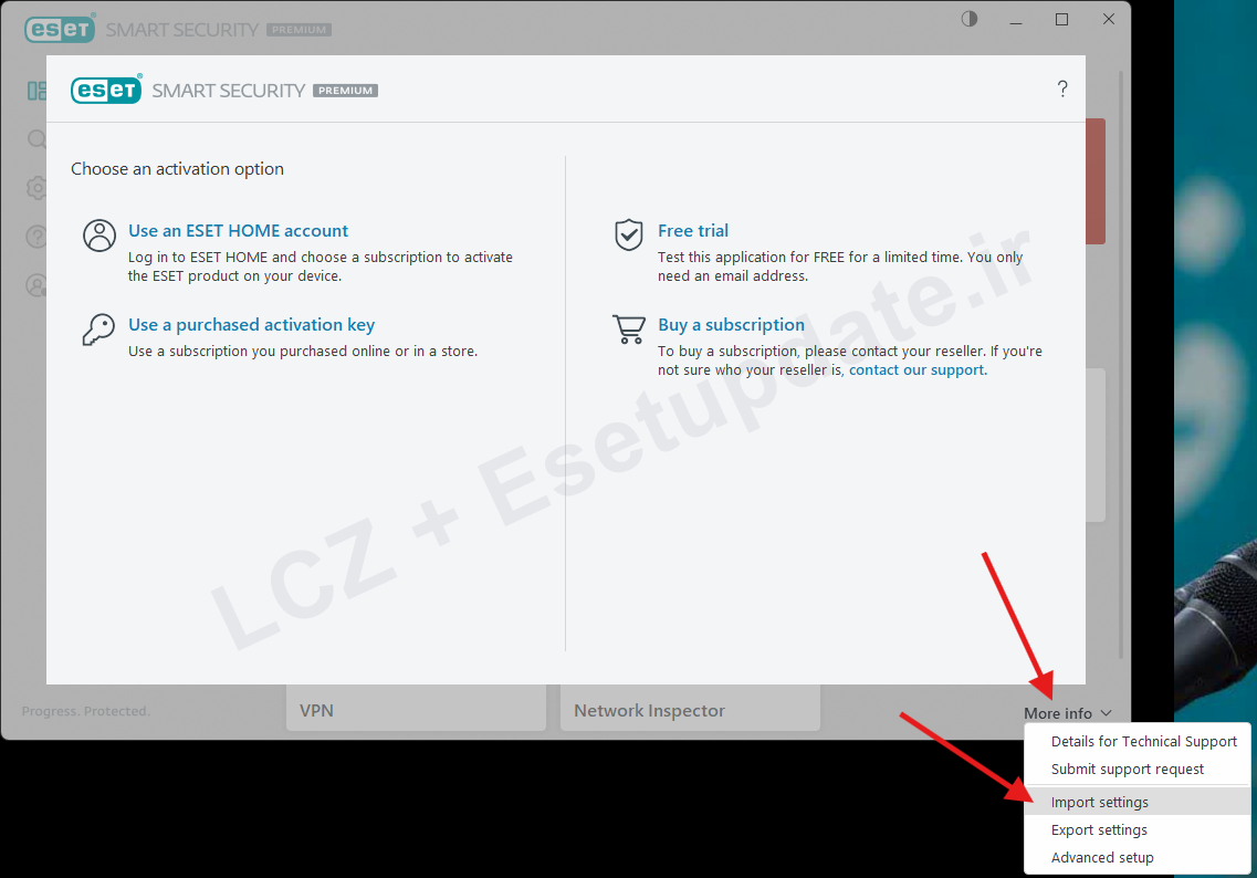 مرحله 6 کلیک روی Import settings